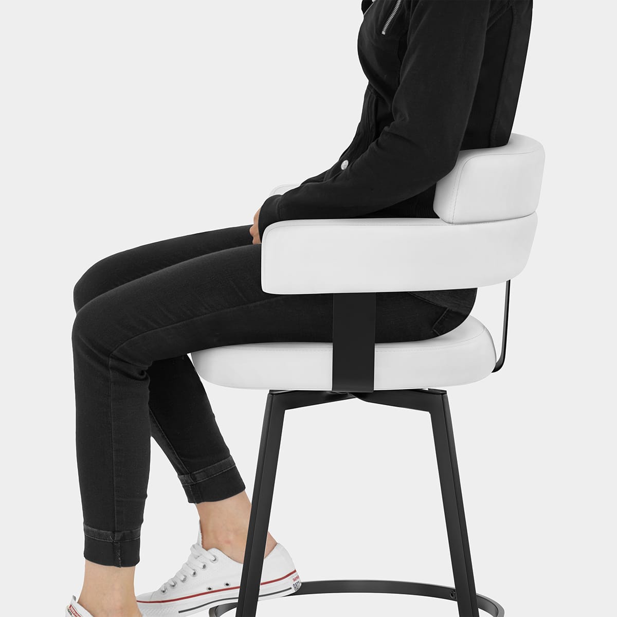 Enzo Bar Stool White Seat Image