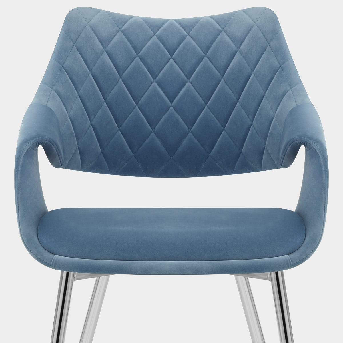Fairfield Chrome Chair Blue Velvet Seat Image