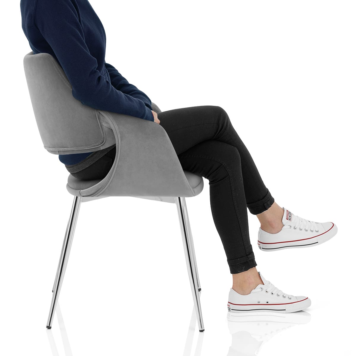 Fairfield Chrome Chair Grey Velvet Frame Image