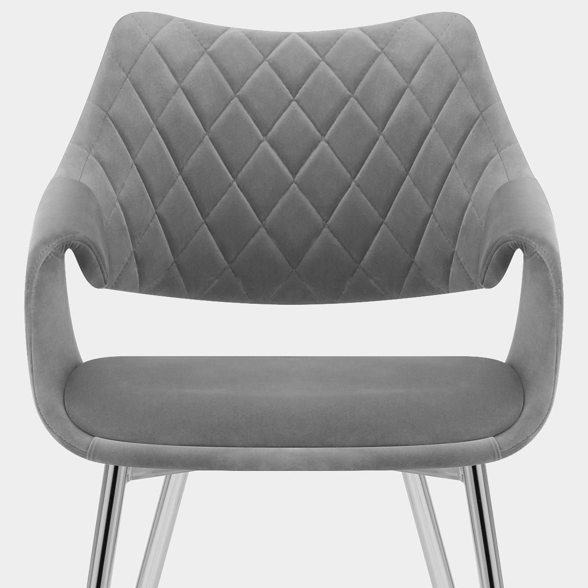 Fairfield Chrome Chair Grey Velvet Seat Image