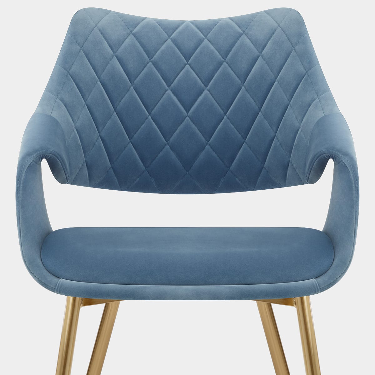 Fairfield Gold Chair Blue Velvet Seat Image