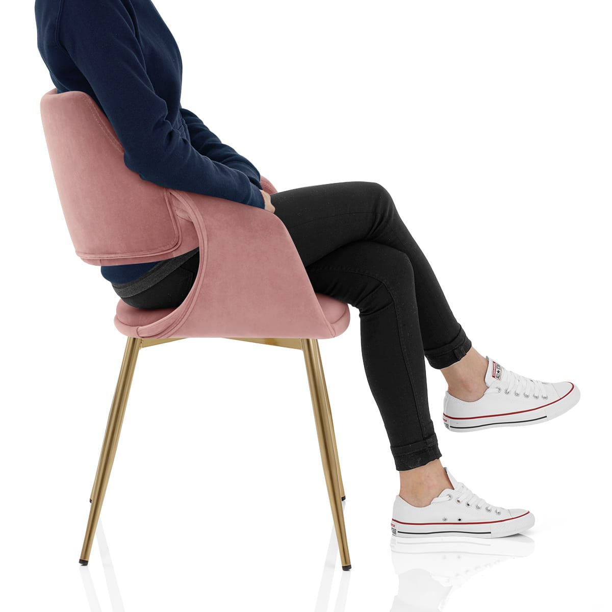 Fairfield Gold Chair Pink Velvet Frame Image