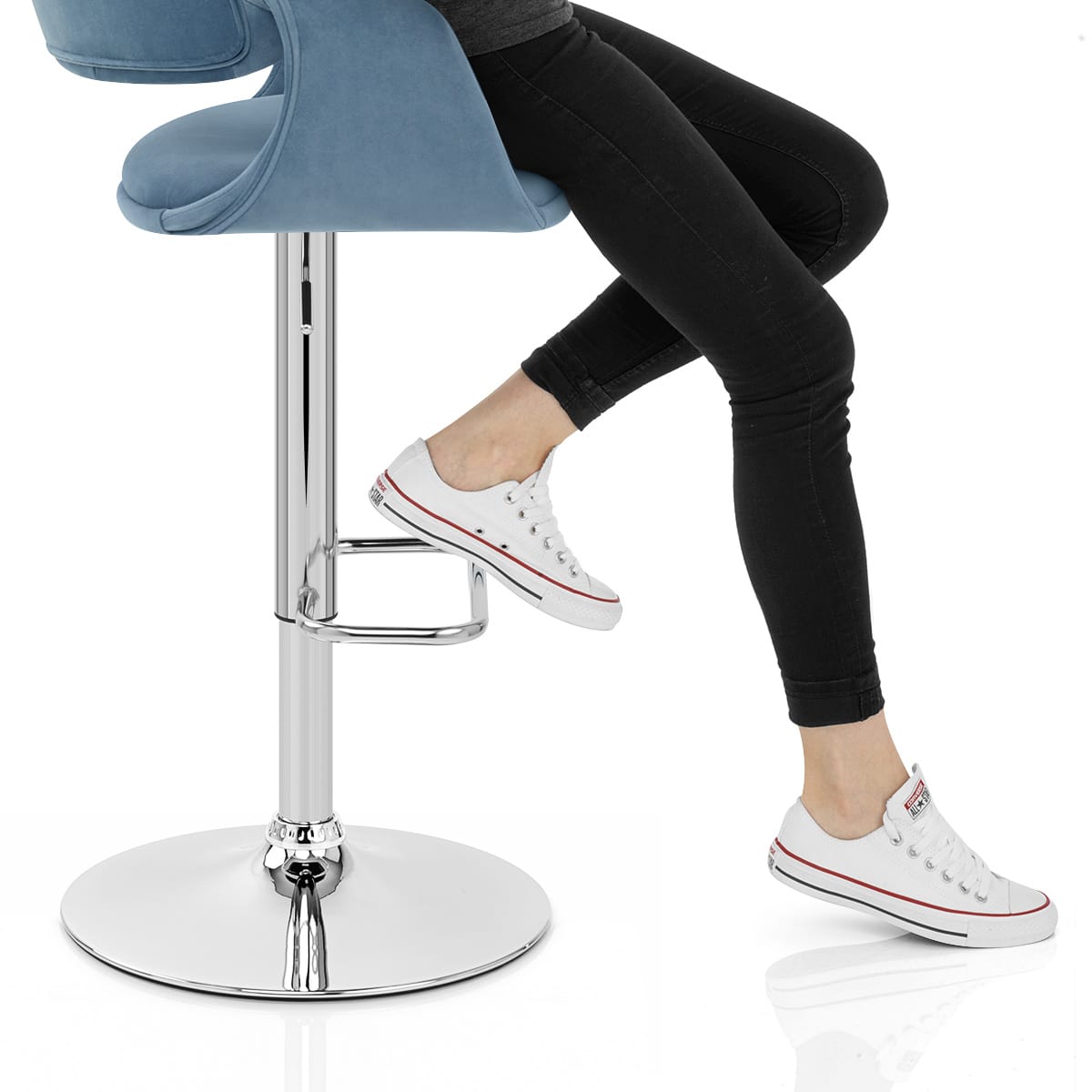 Fairfield Bar Stool Blue Velvet Frame Image