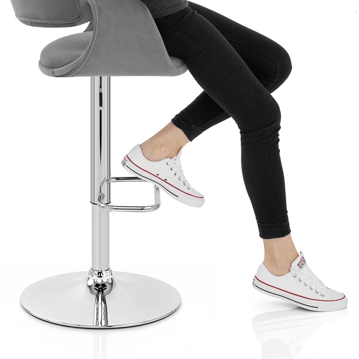 Fairfield Bar Stool Grey Velvet Frame Image