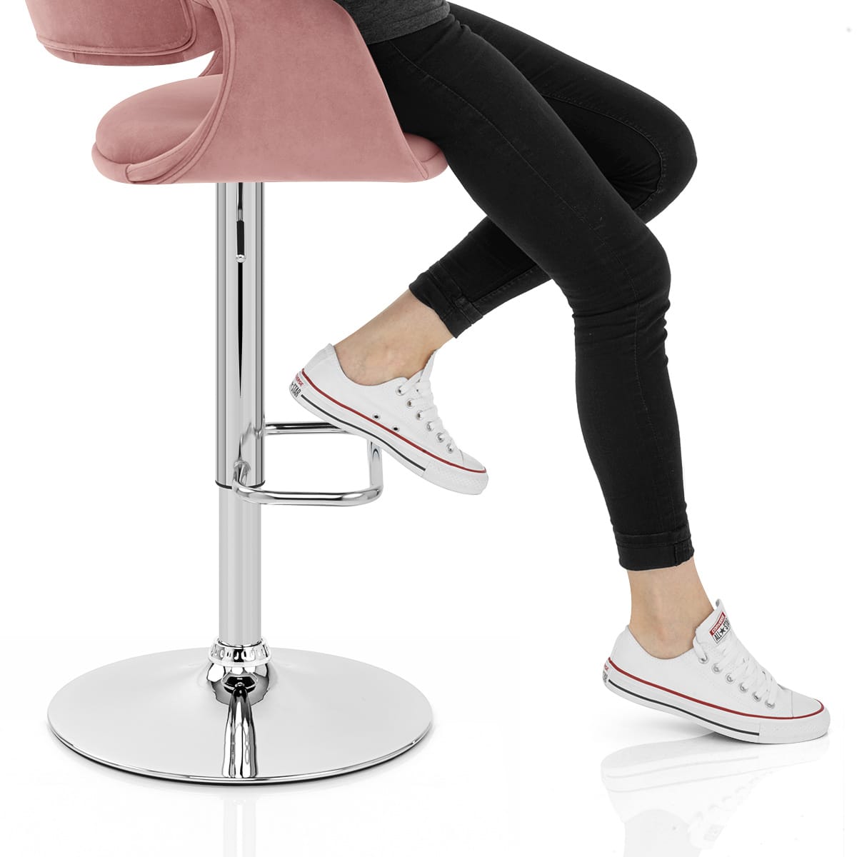 Fairfield Bar Stool Pink Velvet Frame Image