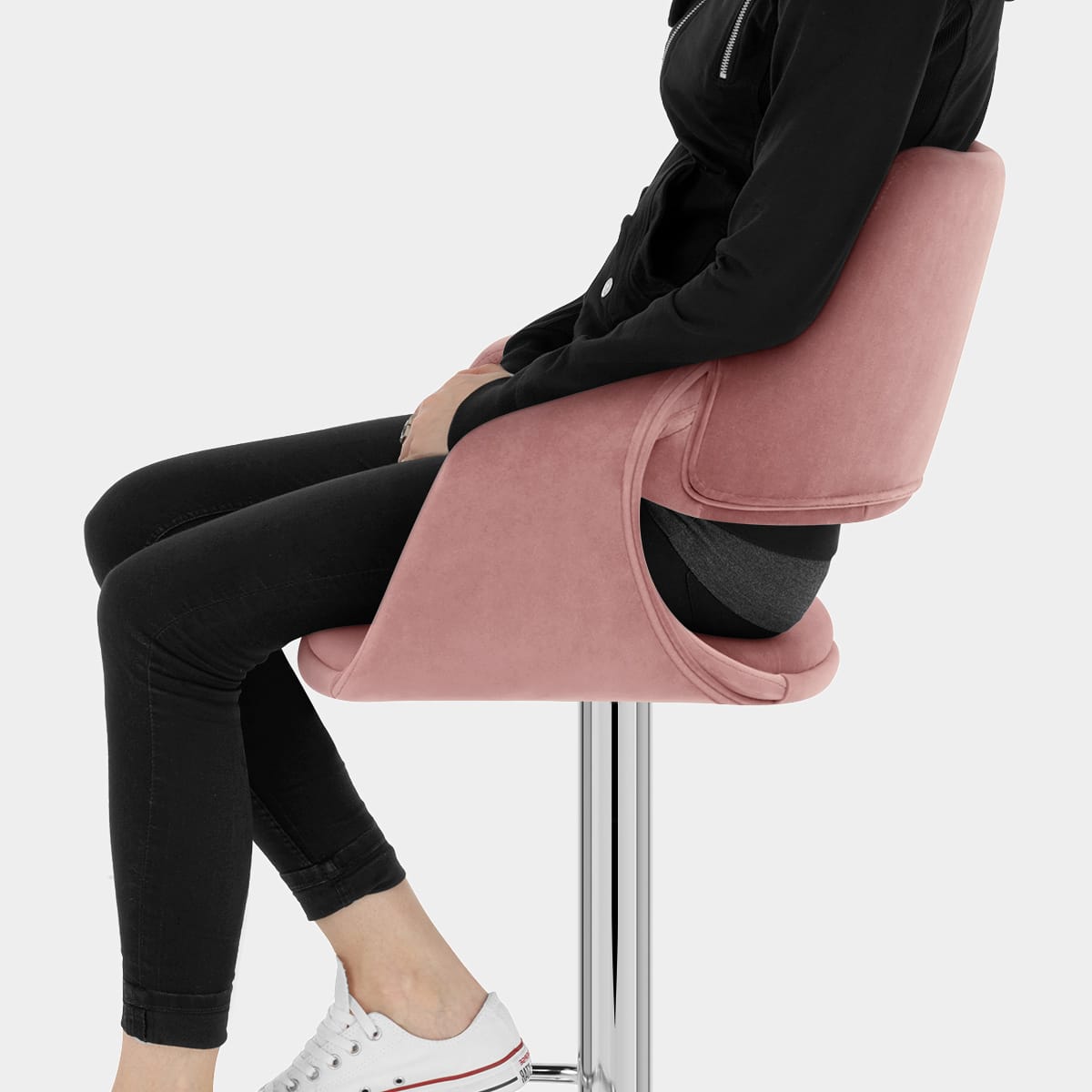 Fairfield Bar Stool Pink Velvet Seat Image