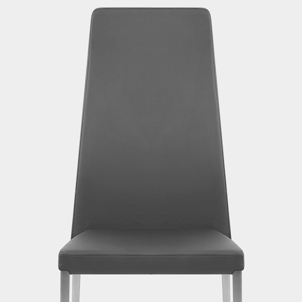 Faith Brushed Chair Grey Faux Leather Seat Image