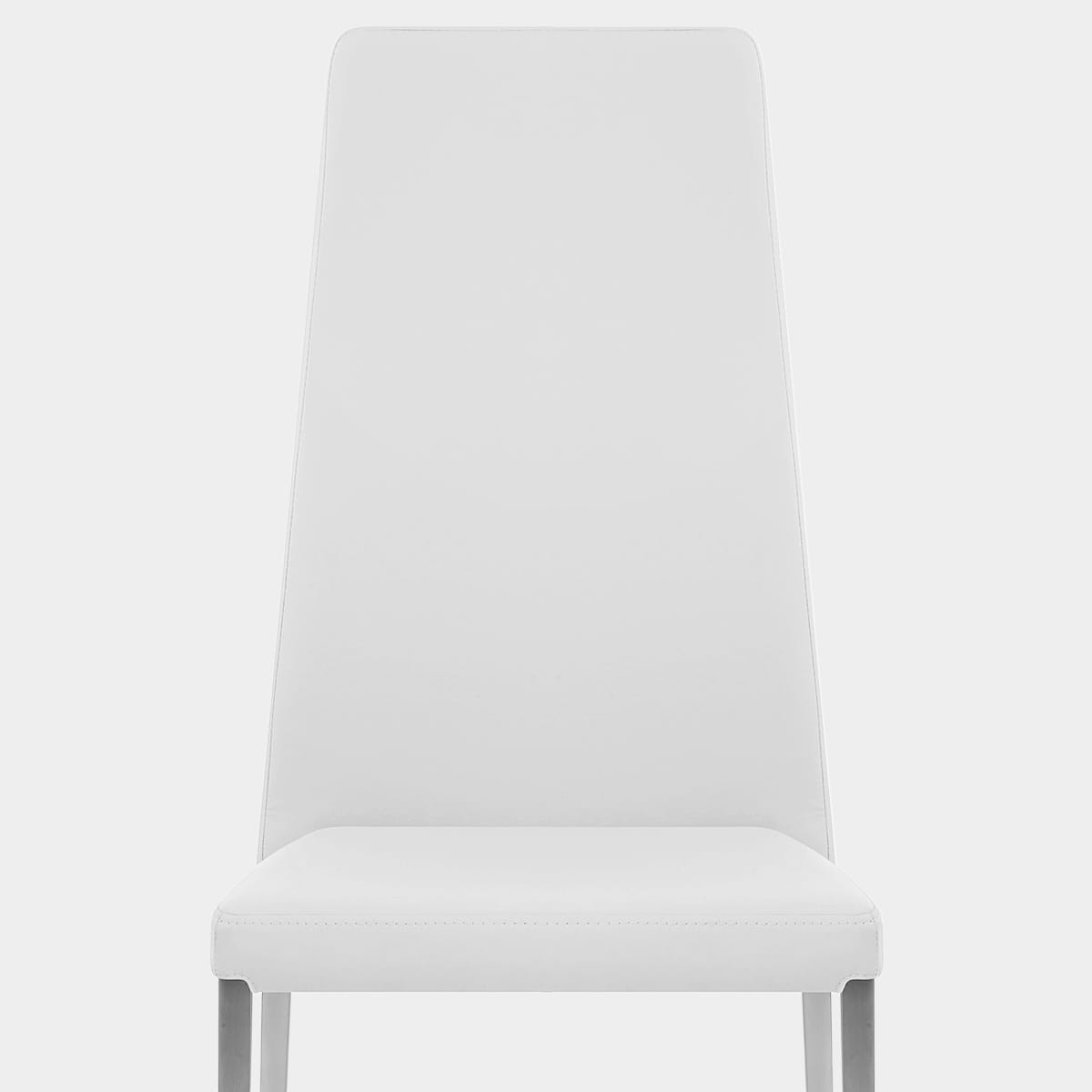 Faith Brushed Chair White Faux Leather Seat Image