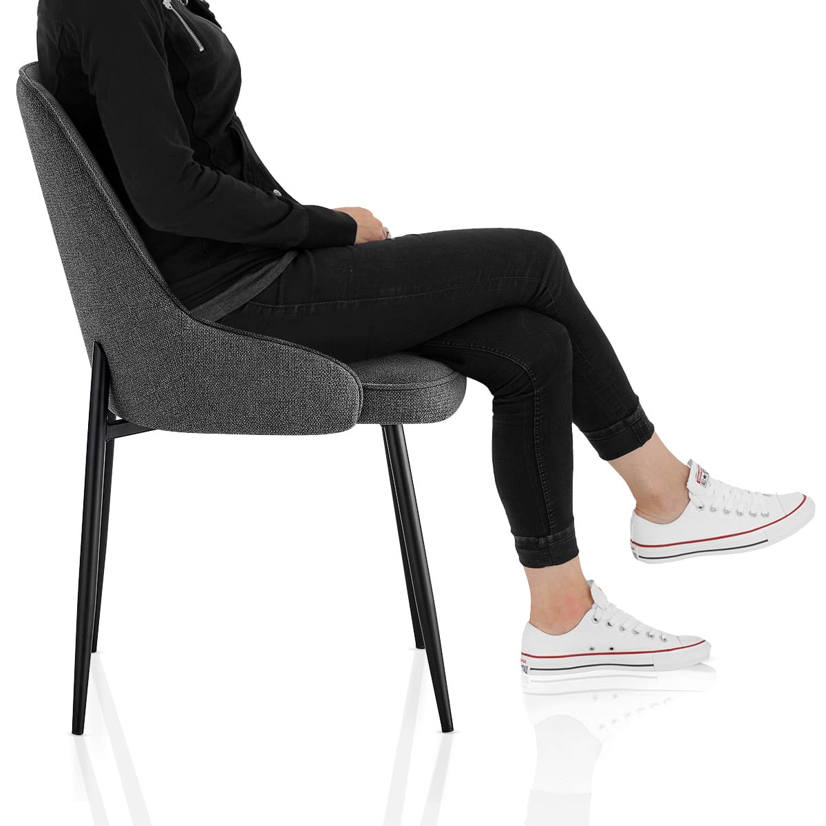 Faye Dining Chair Charcoal Fabric Frame Image