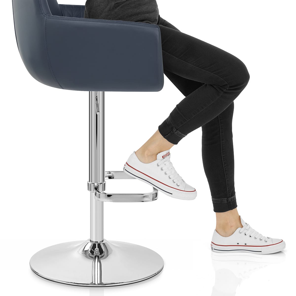 Felipe Bar Stool Navy Blue Frame Image