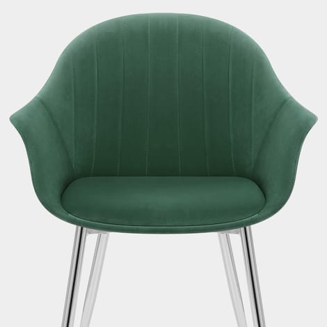 Flare Dining Chair Green Velvet Seat Image