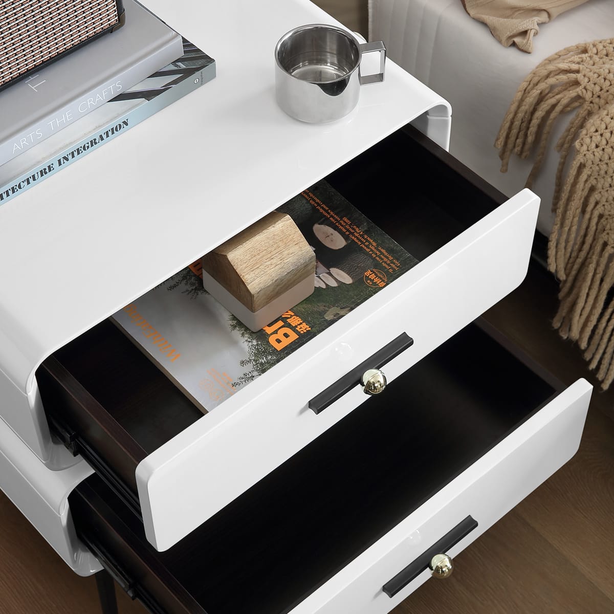 Florence Bedside Table White Seat Image