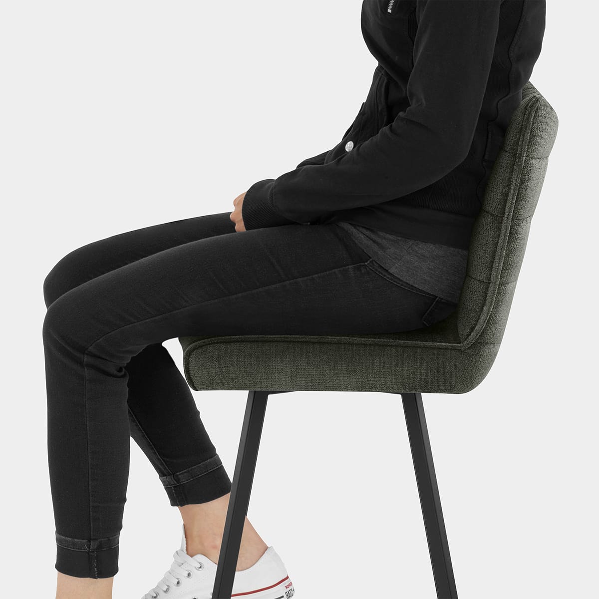 Forte Bar Stool Green Fabric Seat Image