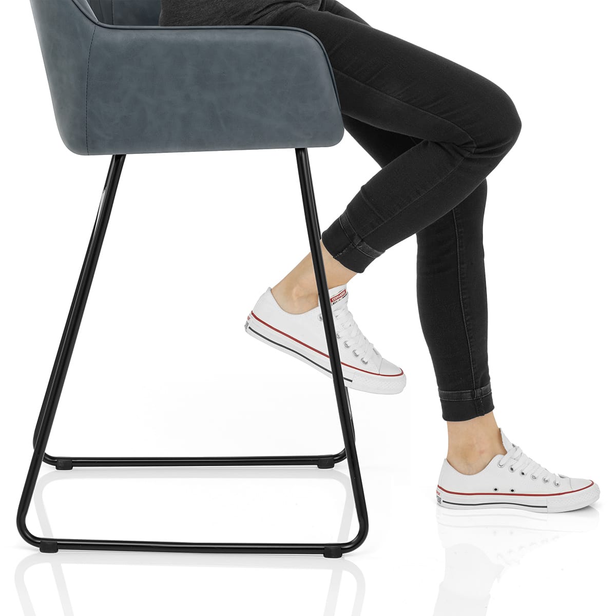 Gabrielle Bar Stool Antique Blue Frame Image