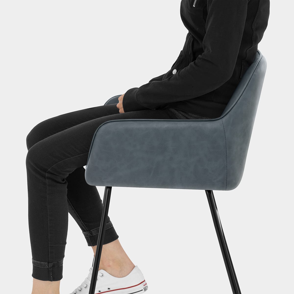 Gabrielle Bar Stool Antique Blue Seat Image