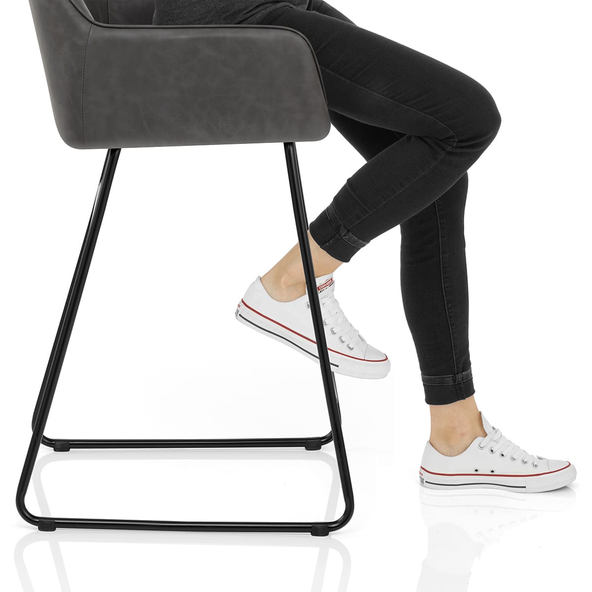 Gabrielle Bar Stool Antique Charcoal Frame Image