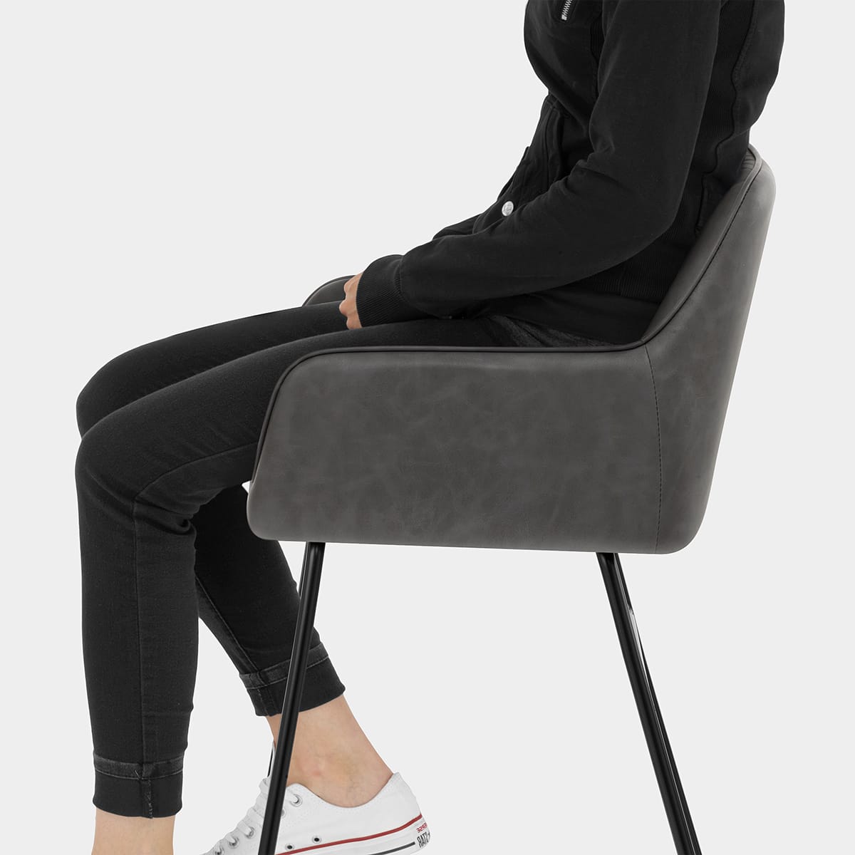 Gabrielle Bar Stool Antique Charcoal Seat Image