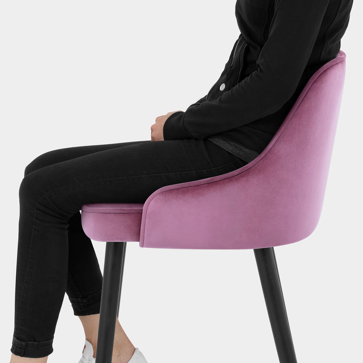 Glam Bar Stool Purple Velvet Seat Image
