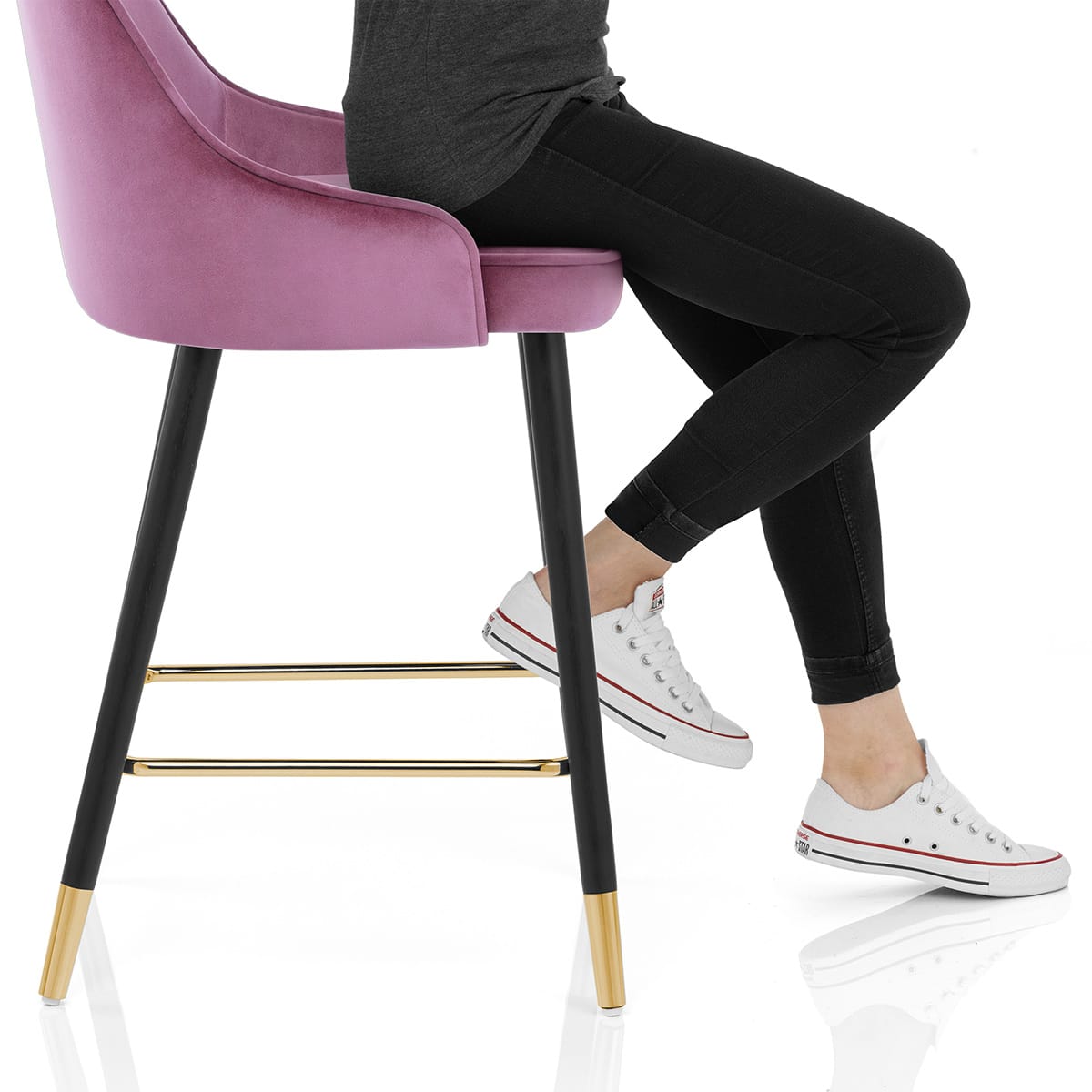 Glam Stool Gold & Purple Velvet Frame Image