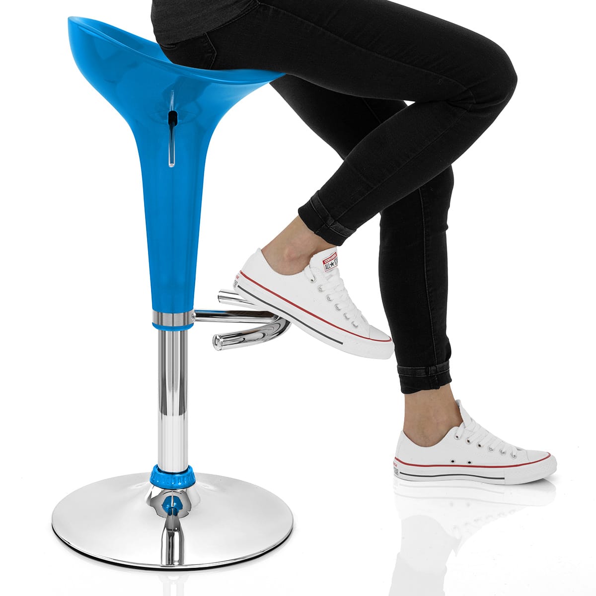 Gloss Coco Bar Stool Blue Frame Image