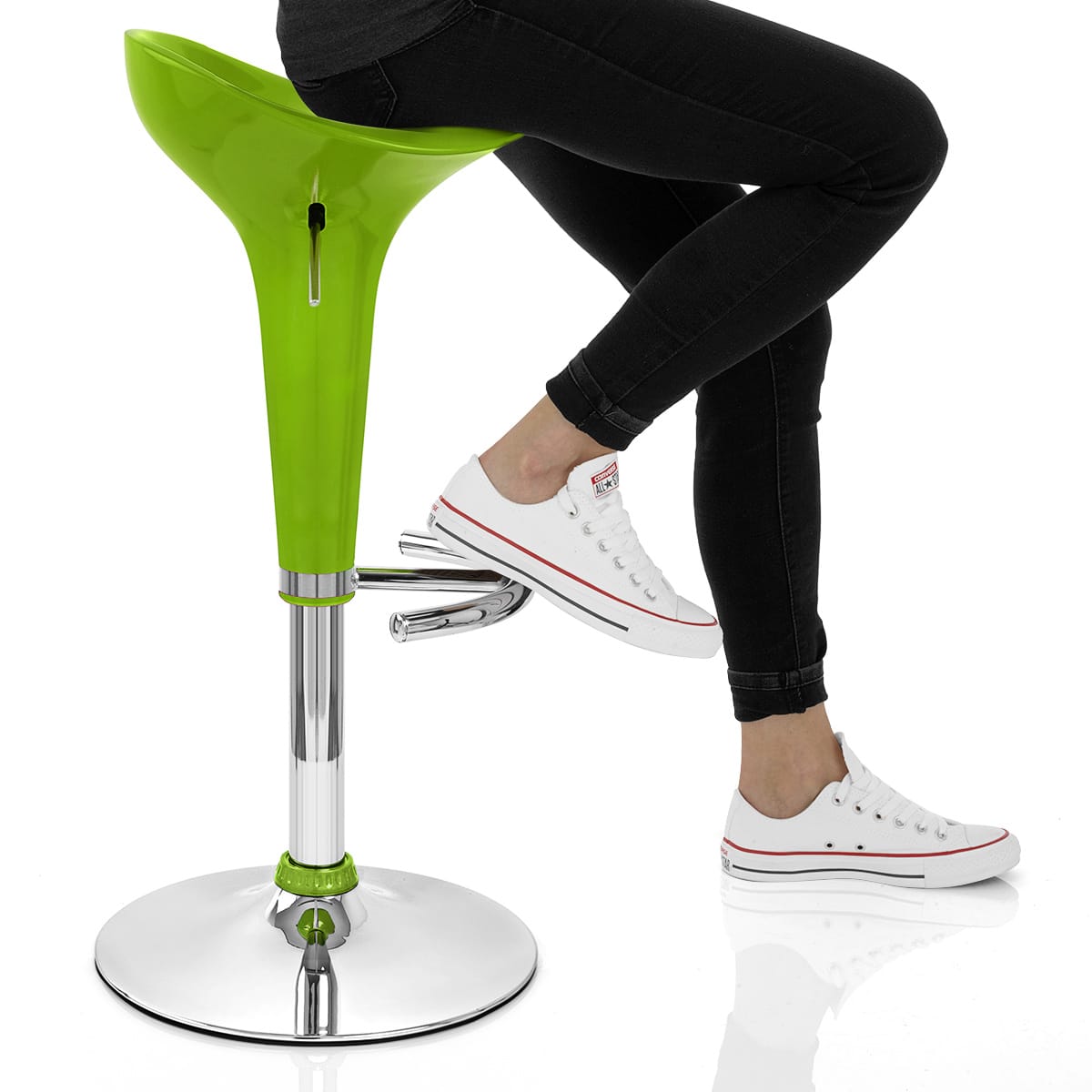 Gloss Coco Bar Stool Green Frame Image