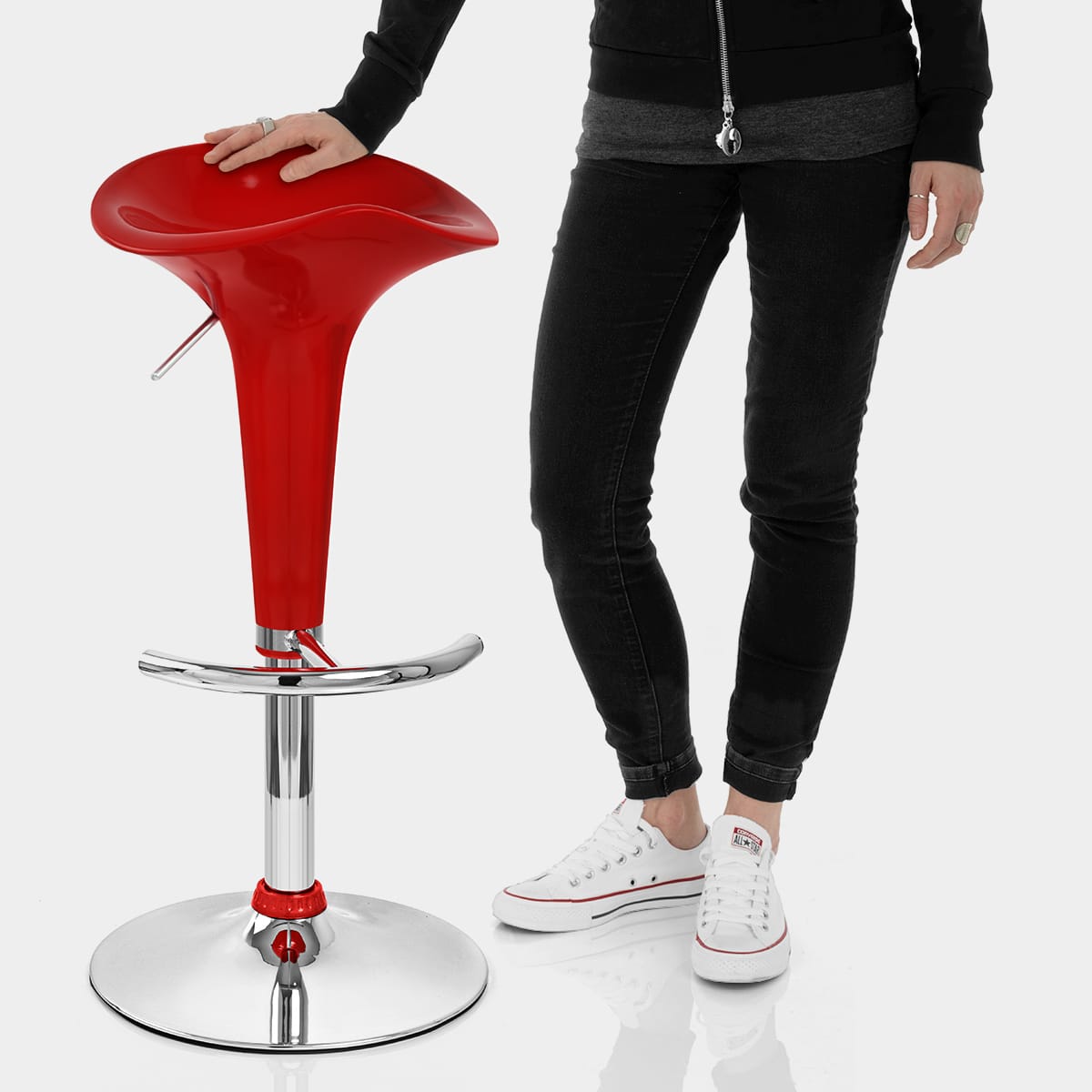 Gloss Coco Bar Stool Red Features Image
