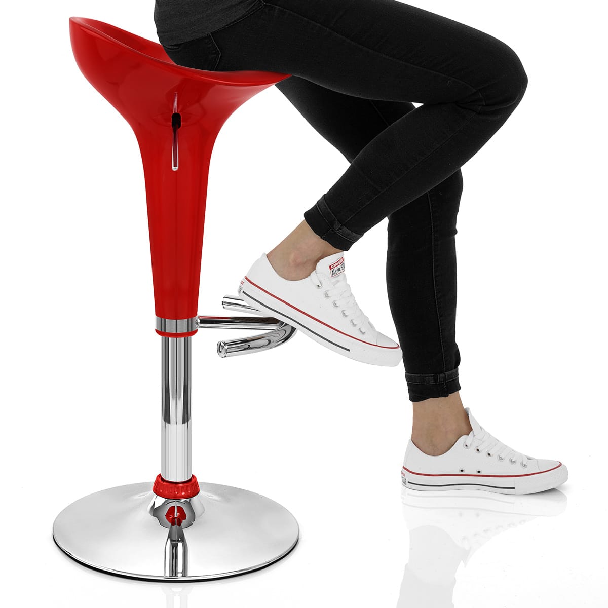Gloss Coco Bar Stool Red Frame Image