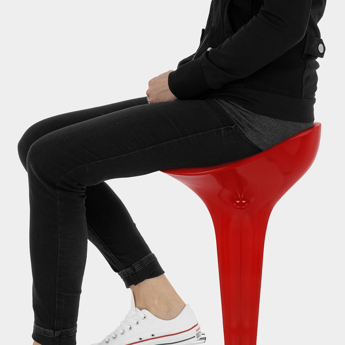 Gloss Coco Bar Stool Red Seat Image