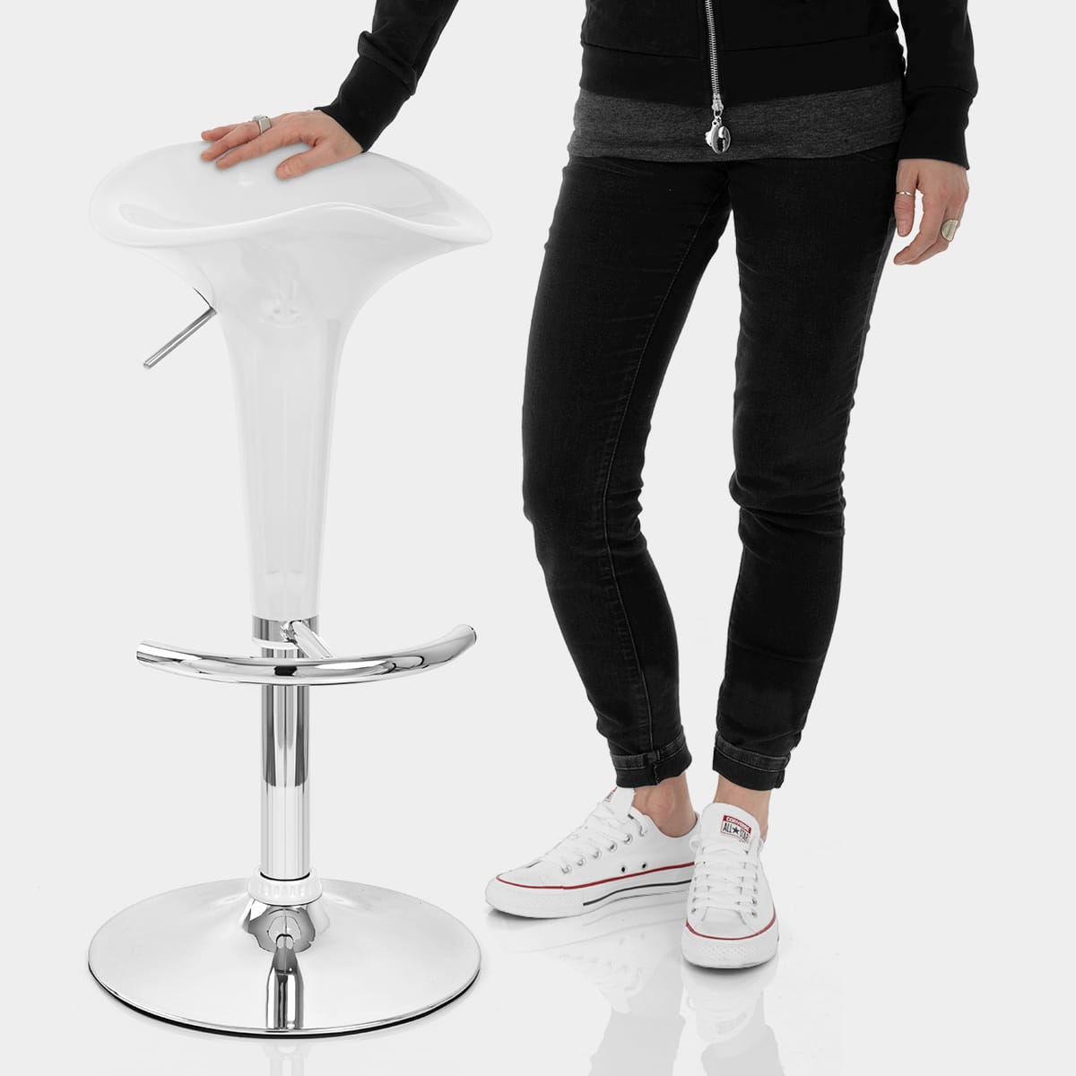 Gloss Coco Bar Stool White Features Image