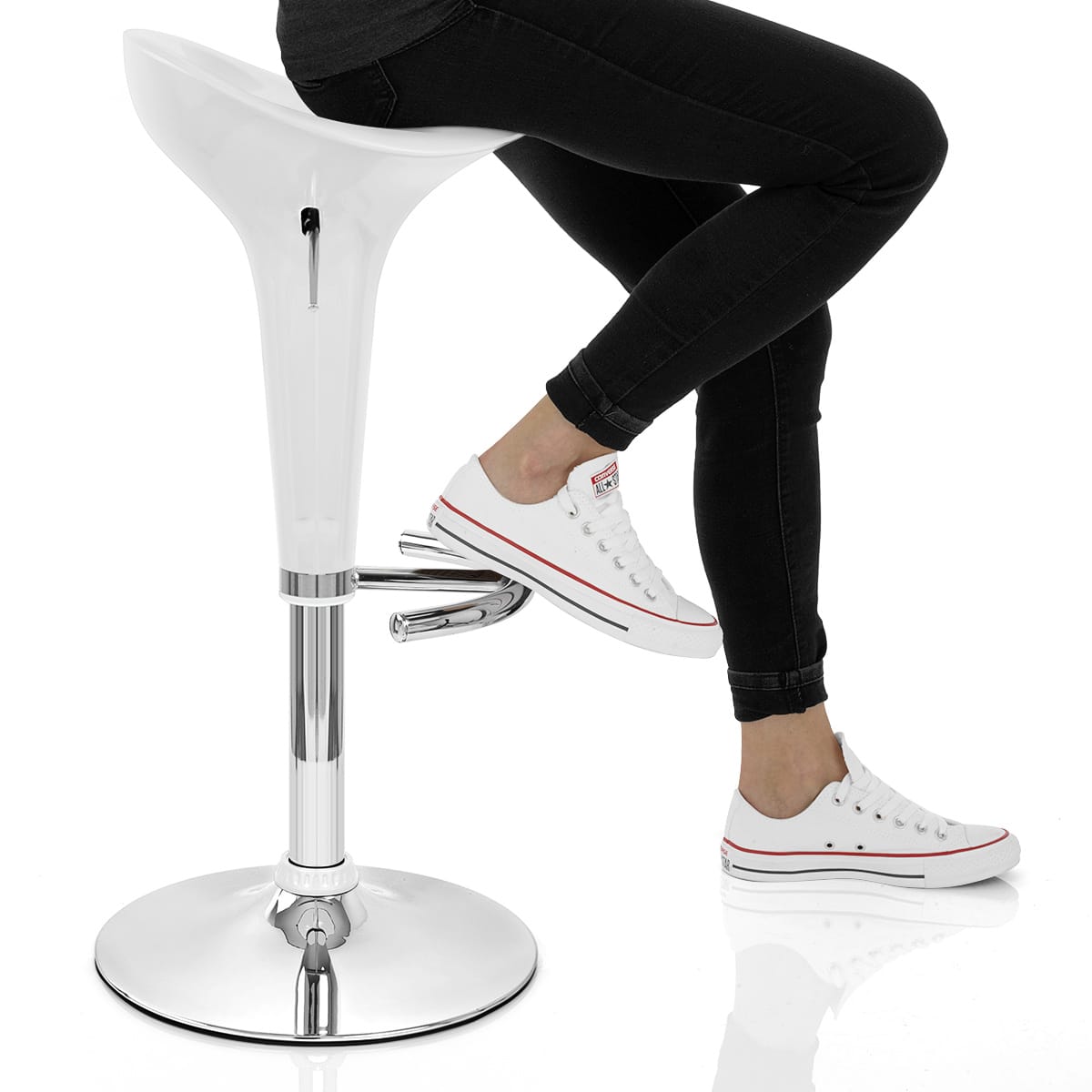 Gloss Coco Bar Stool White Frame Image
