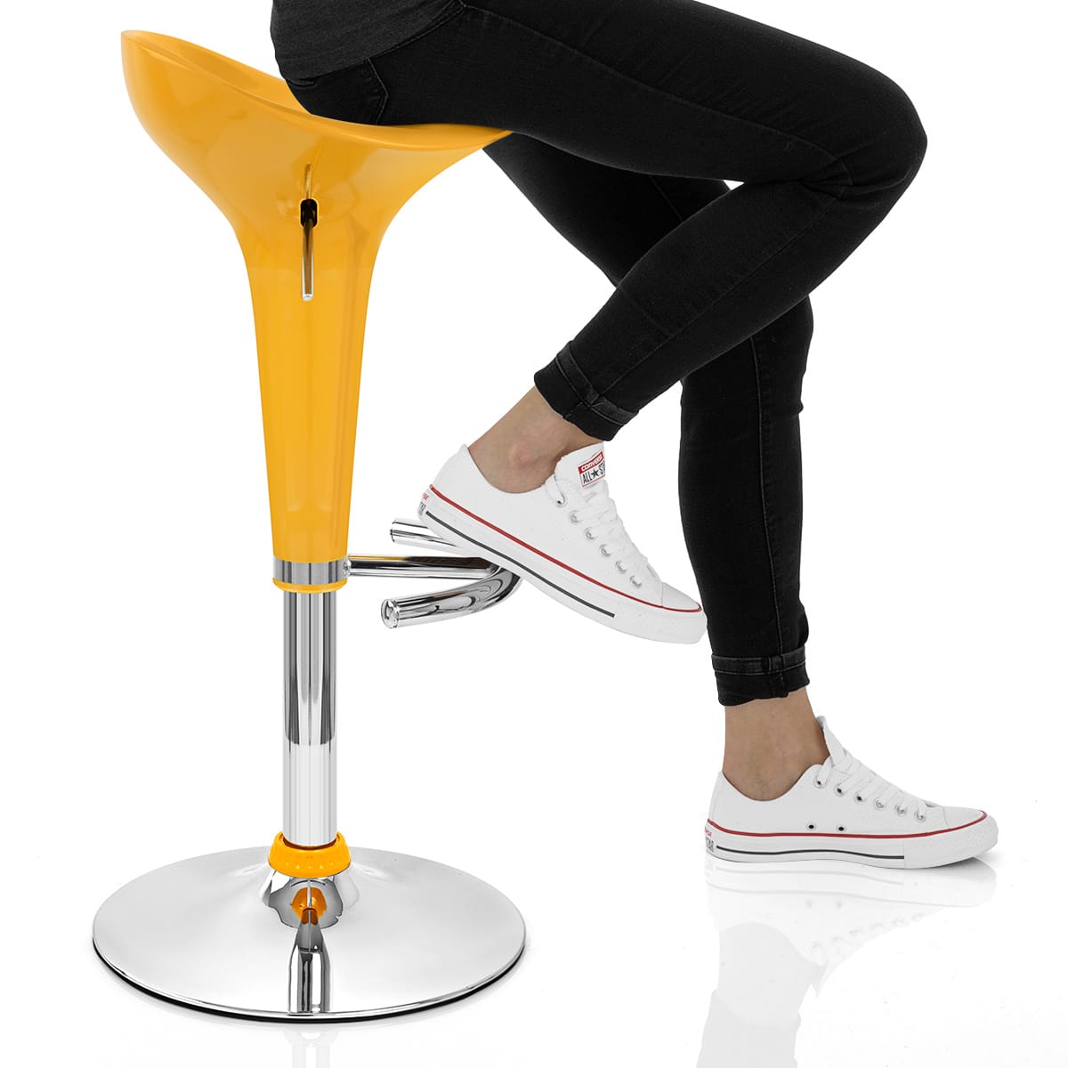 Gloss Coco Bar Stool Yellow Frame Image