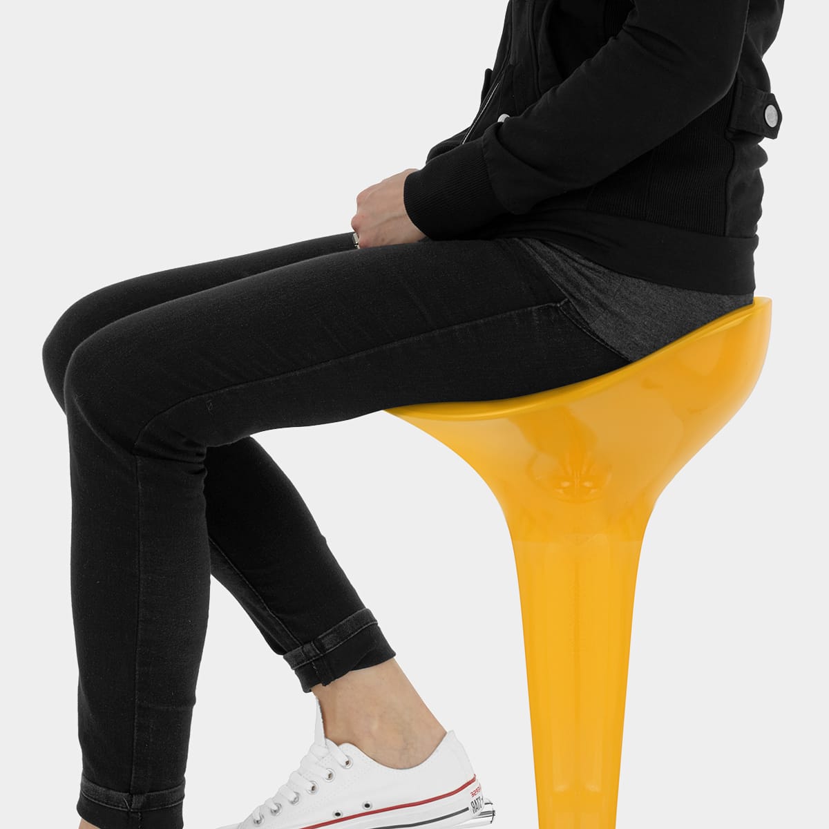 Gloss Coco Bar Stool Yellow Seat Image
