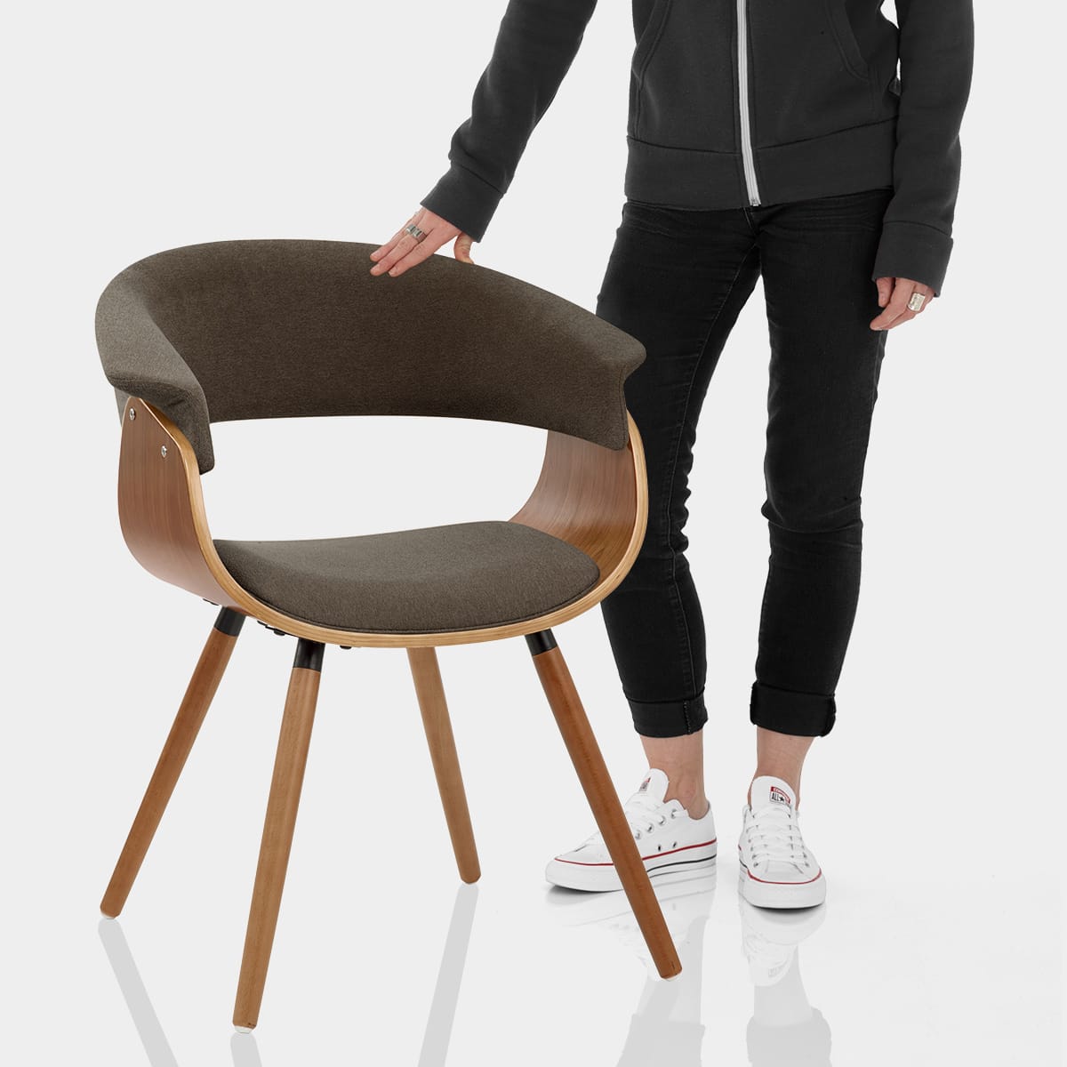 Grafton Dining Chair Walnut & Brown Features Image