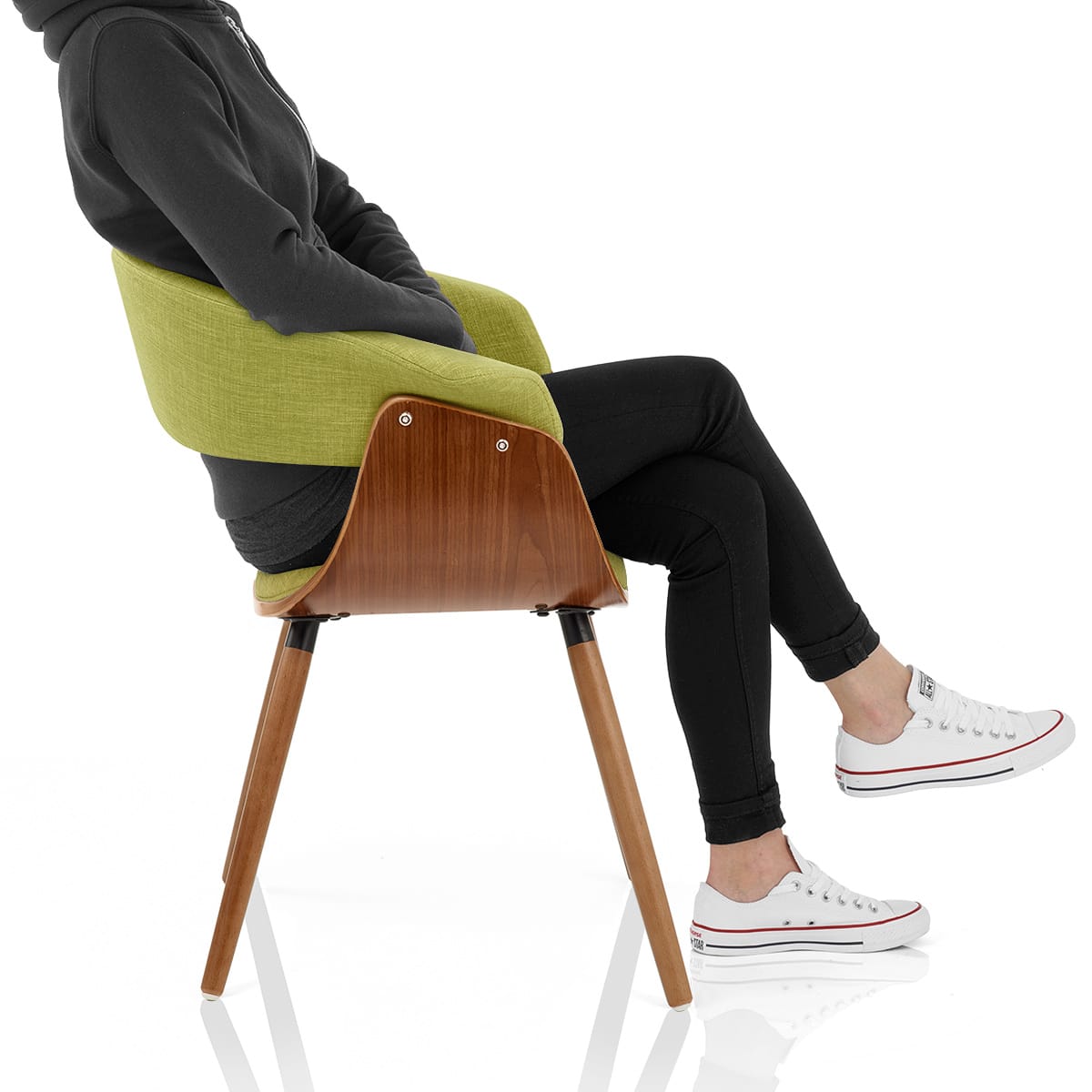 Grafton Dining Chair Walnut & Green Frame Image