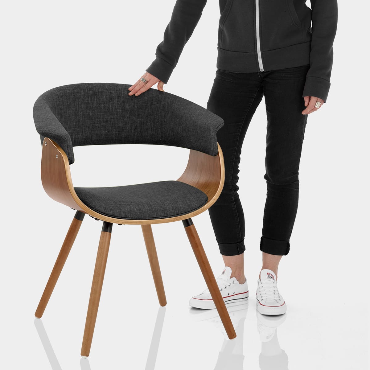 Grafton Dining Chair Walnut & Grey Features Image