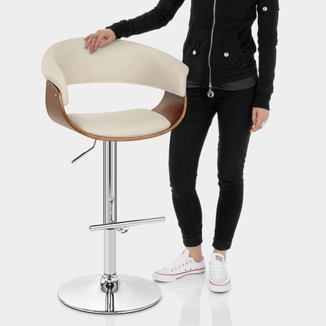 Grafton Stool Walnut & Cream Features Image