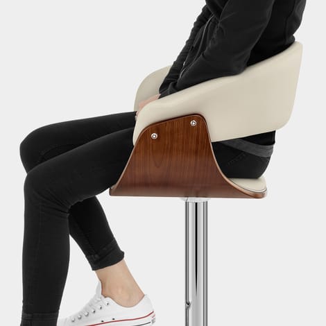 Grafton Stool Walnut & Cream Seat Image