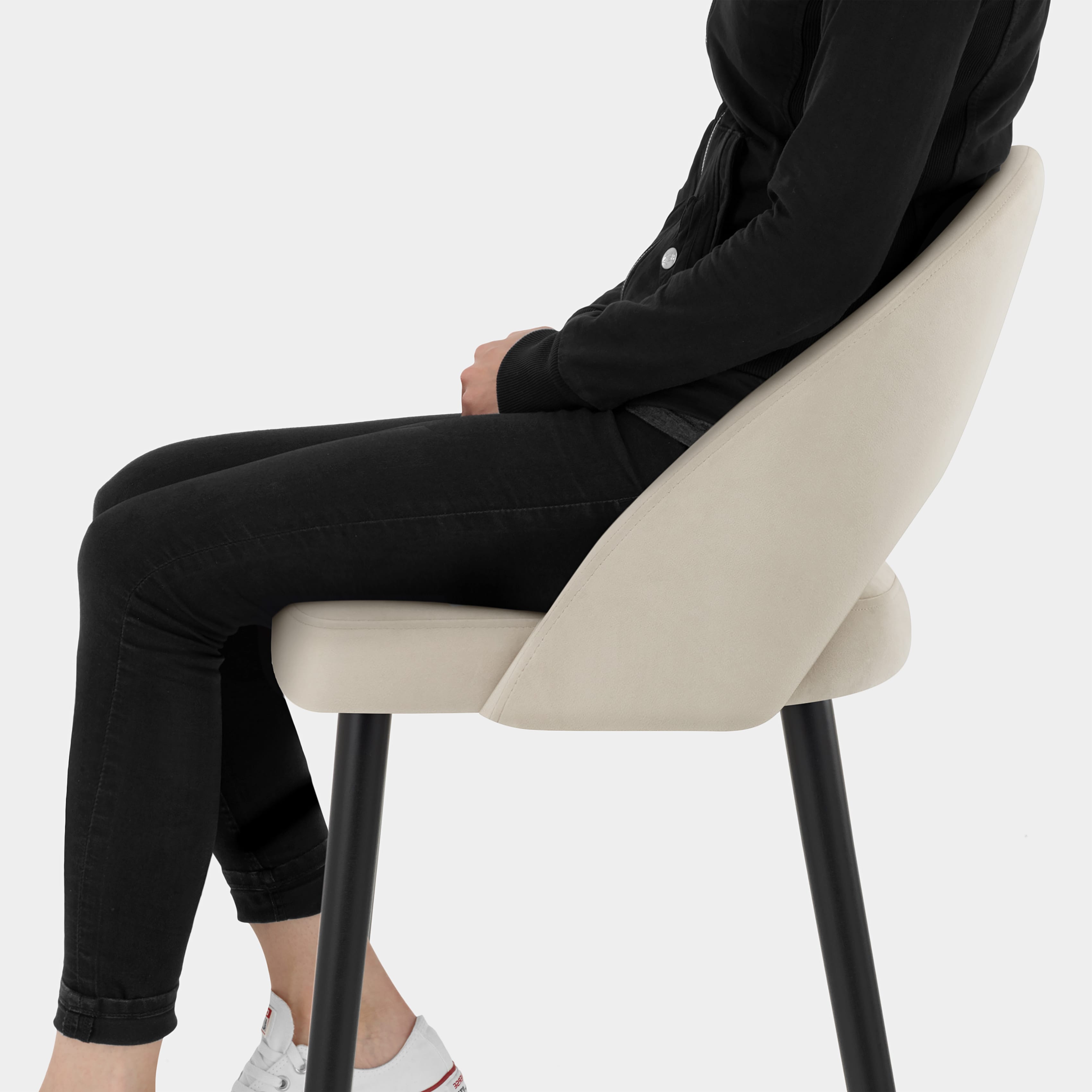 Halo Bar Stool Champagne Velvet Seat Image