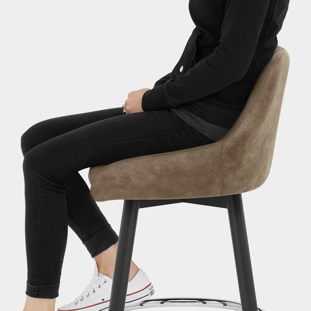 Hamilton Bar Stool Antique Brown Seat Image