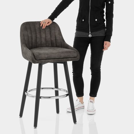 Hamilton Bar Stool Antique Charcoal Features Image