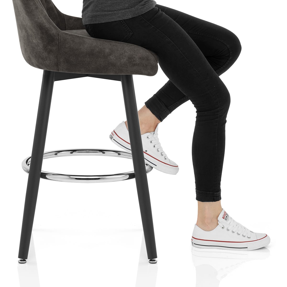 Hamilton Bar Stool Antique Charcoal Frame Image