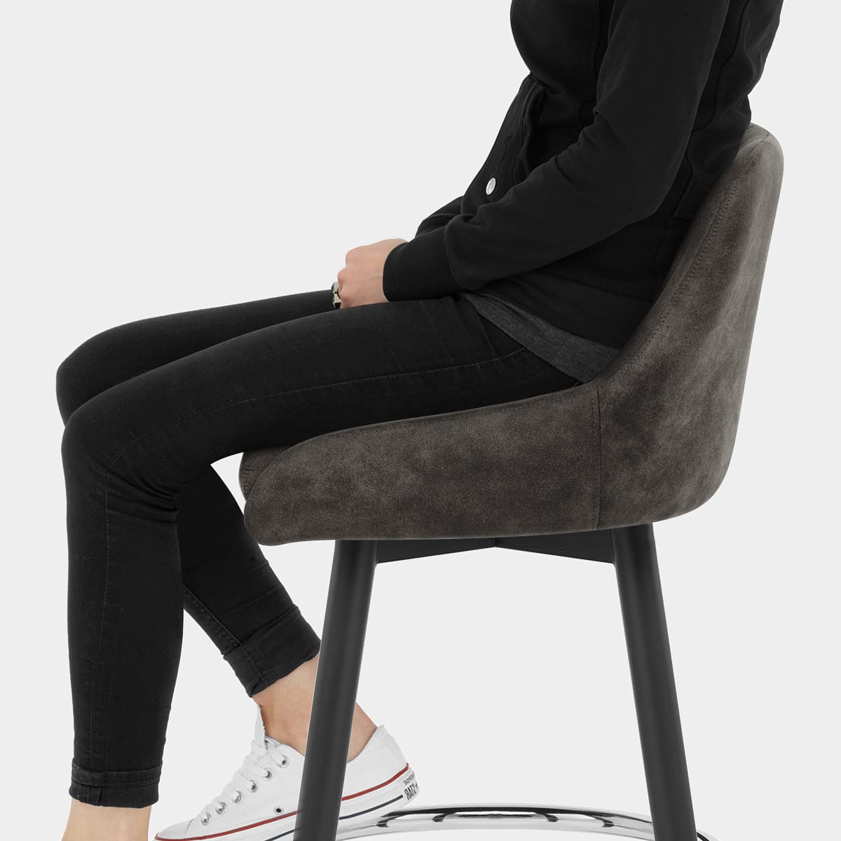 Hamilton Bar Stool Antique Charcoal Seat Image