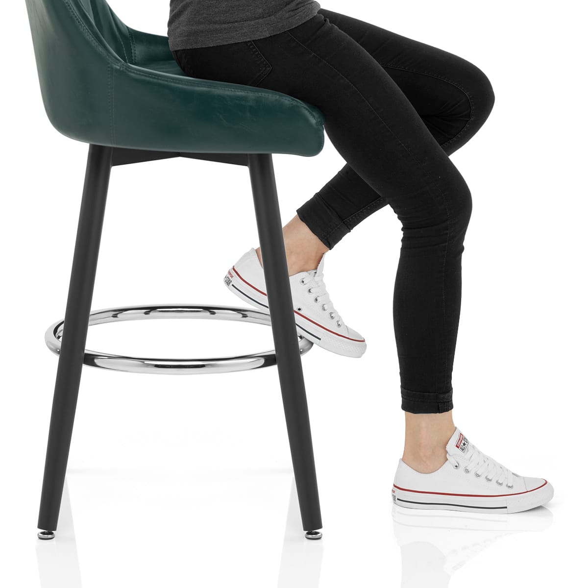 Hamilton Bar Stool Antique Green Frame Image