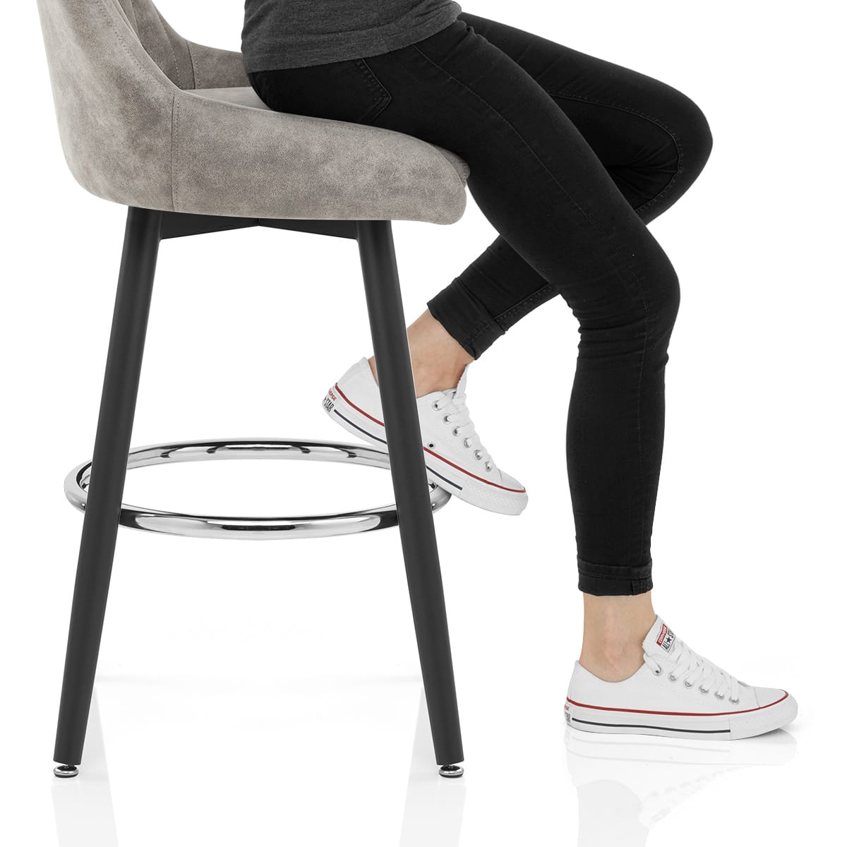 Hamilton Bar Stool Antique Grey Frame Image