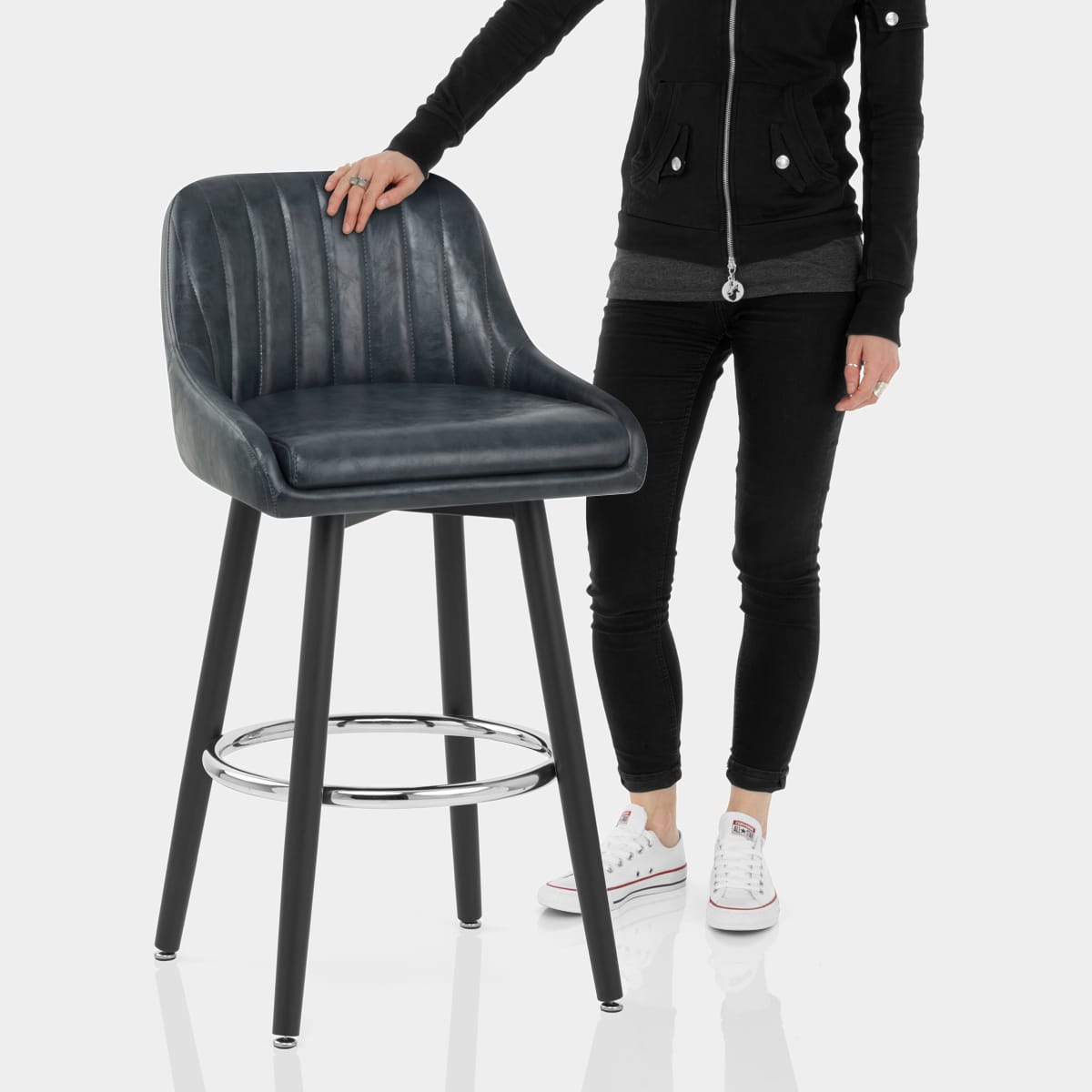 Hamilton Bar Stool Antique Slate Features Image