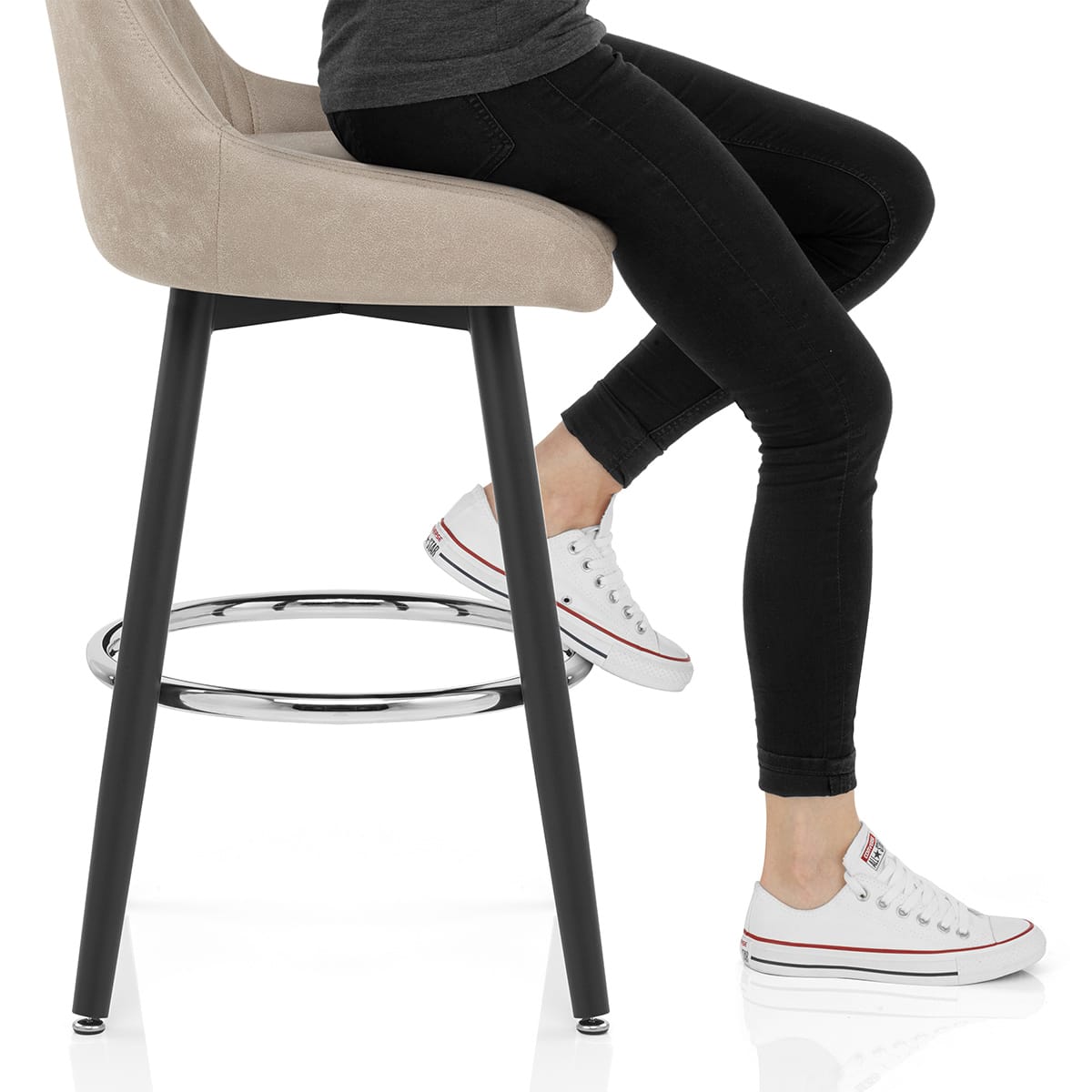 Hamilton Bar Stool Antique Taupe Frame Image