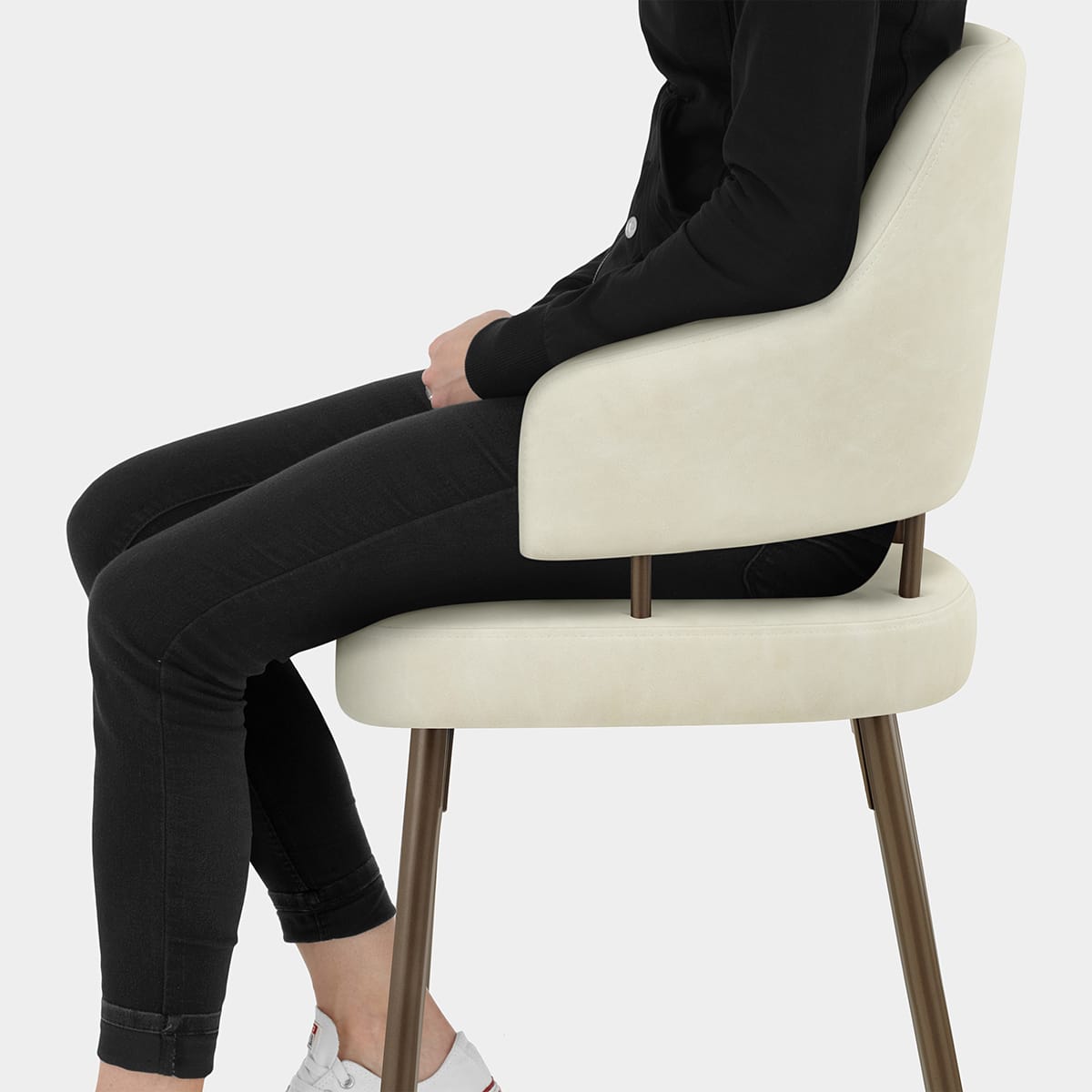 Hampton Bar Stool Bronze & Cream Seat Image