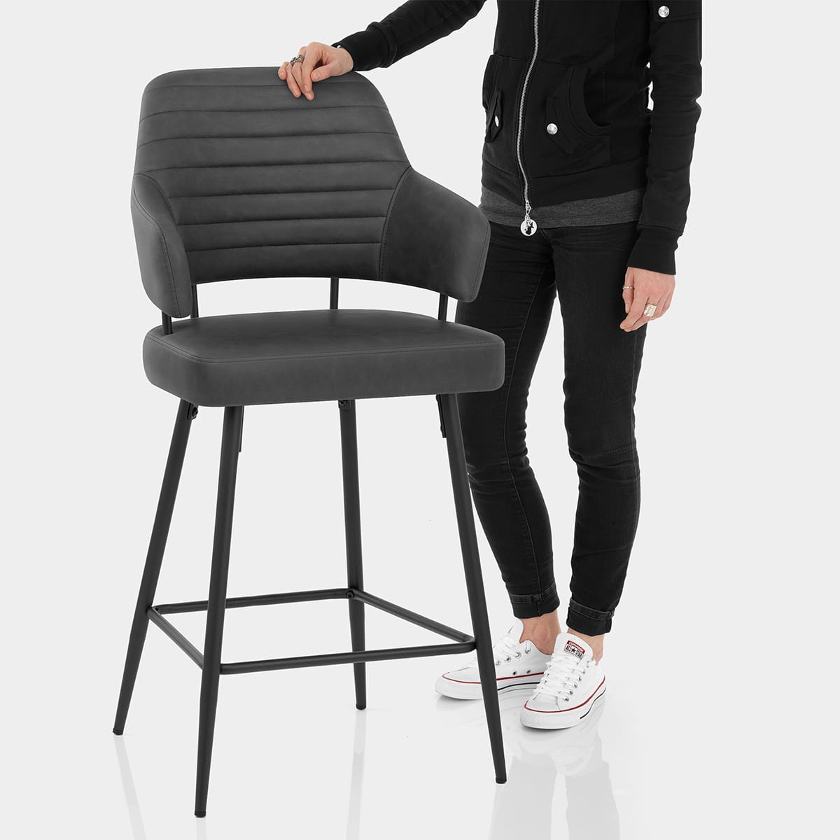 Hampton Bar Stool Charcoal Features Image
