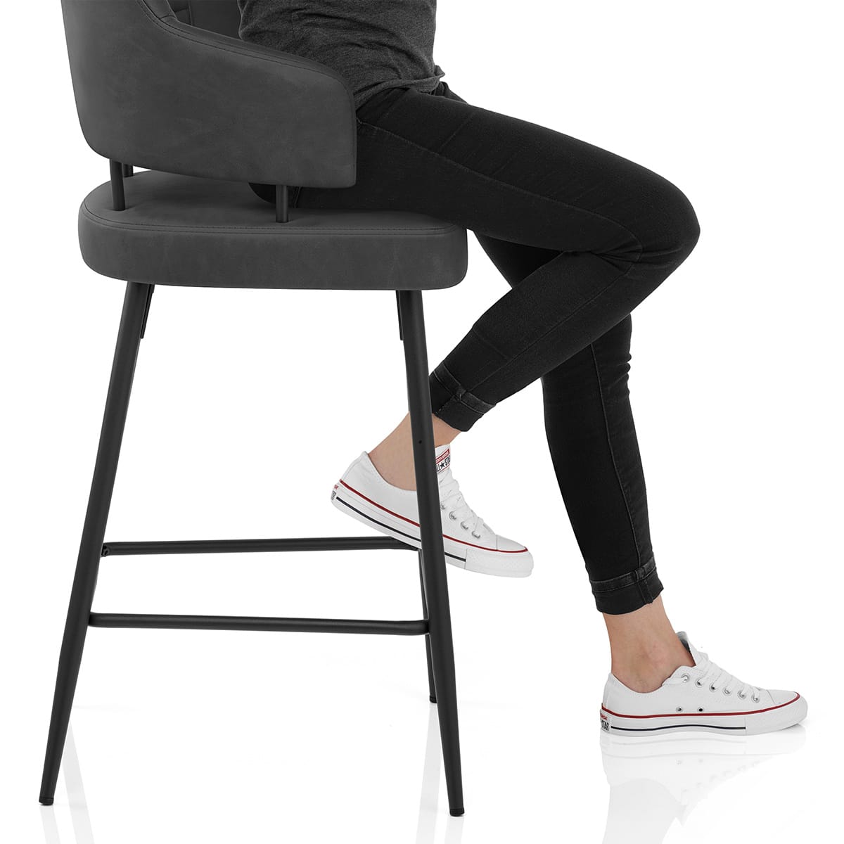 Hampton Bar Stool Charcoal Frame Image