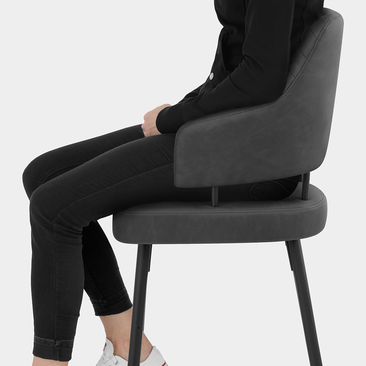 Hampton Bar Stool Charcoal Seat Image